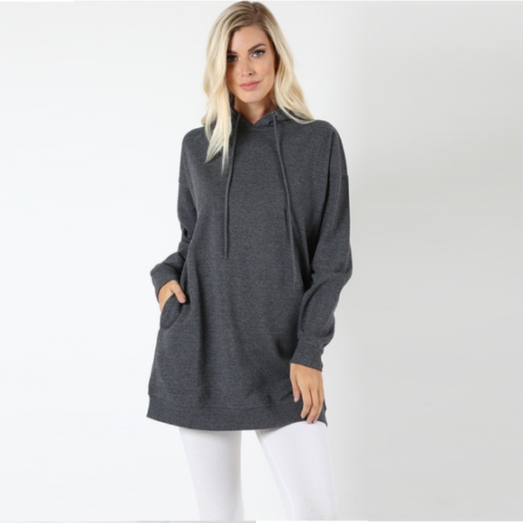 Oversized Hoodie in OLIVE 13001 - Picture 3 of 4